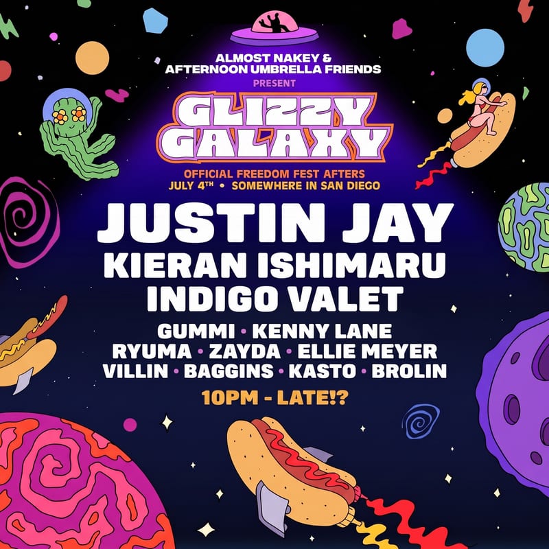Flyer for GLIZZY GALAXY (Freedom Fest Afters)